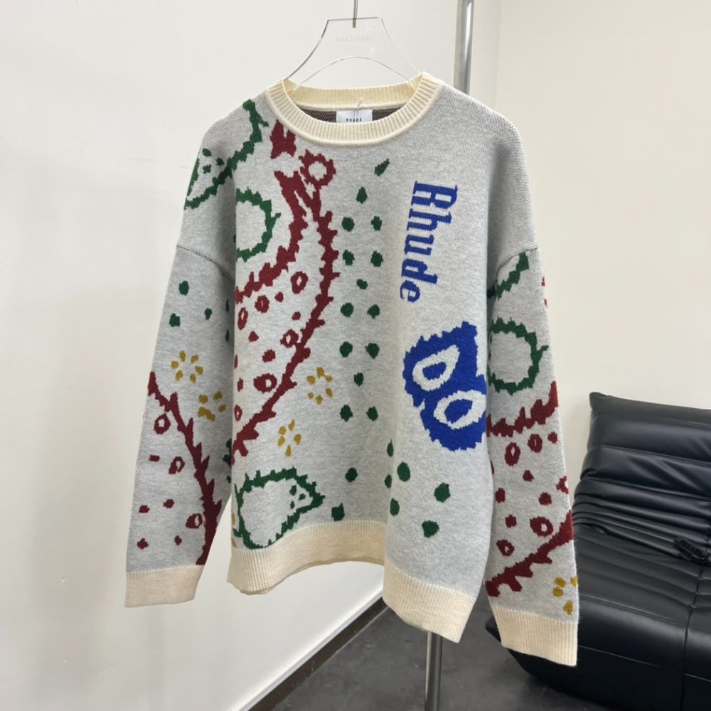 Rhude gray knit sweater